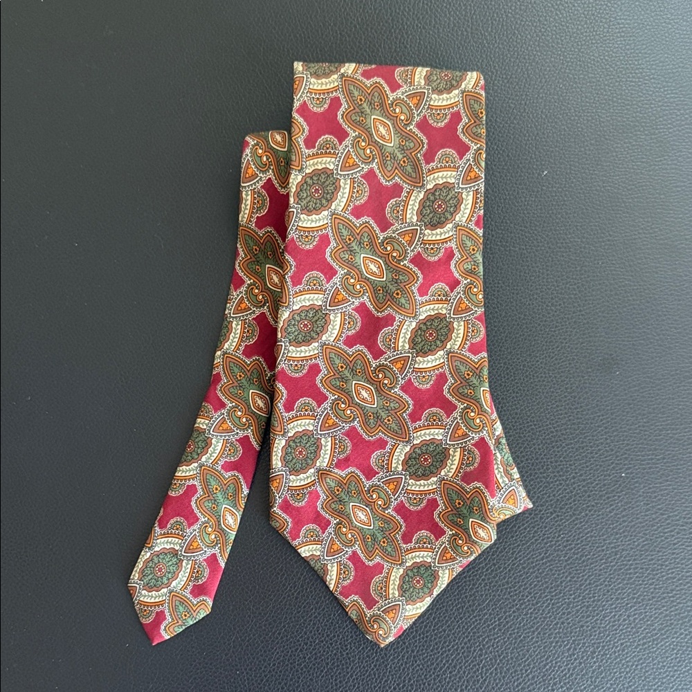Liberty of London Paisley Tie - Burgundy and Olive